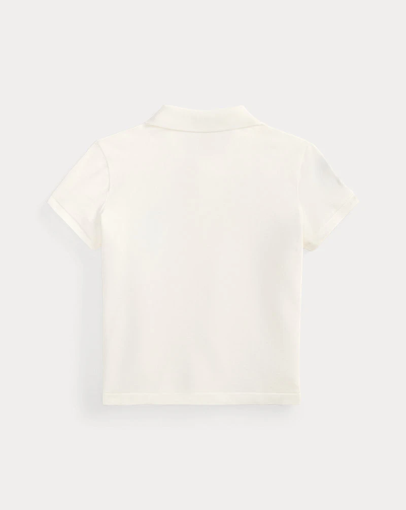 Boxy Big Pony Stretch Mesh Polo Shirt