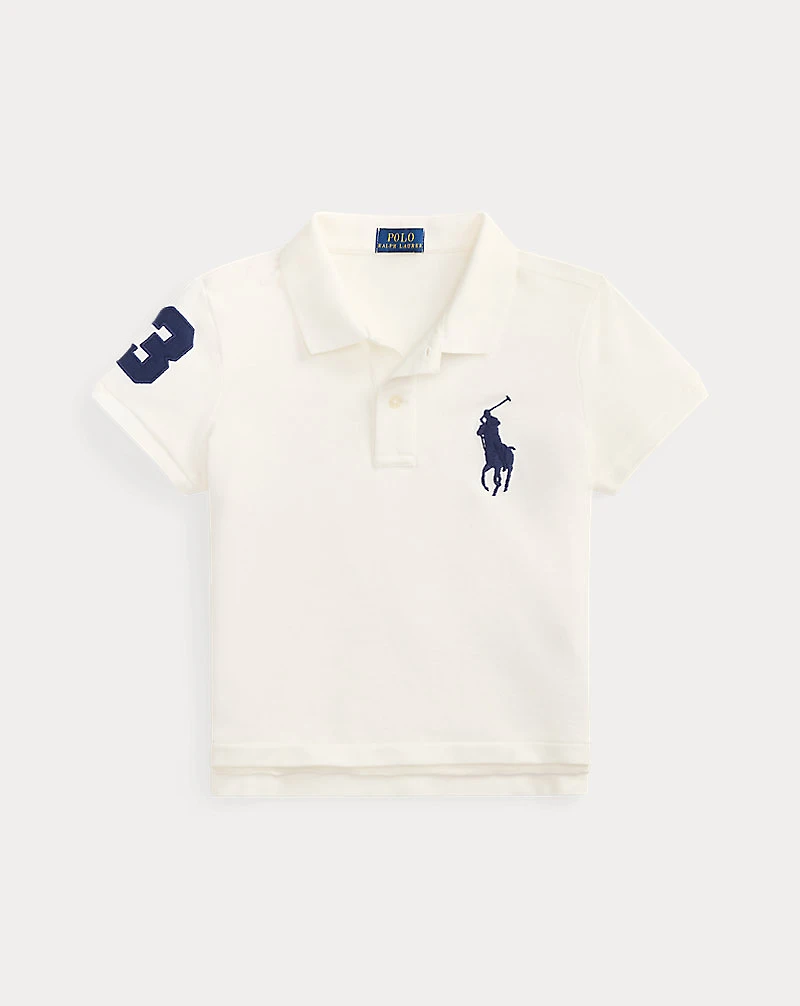 Boxy Big Pony Stretch Mesh Polo Shirt