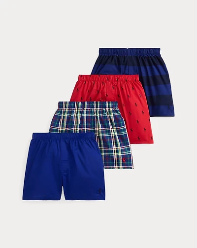Woven Cotton Poplin Boxer 4-Pack
