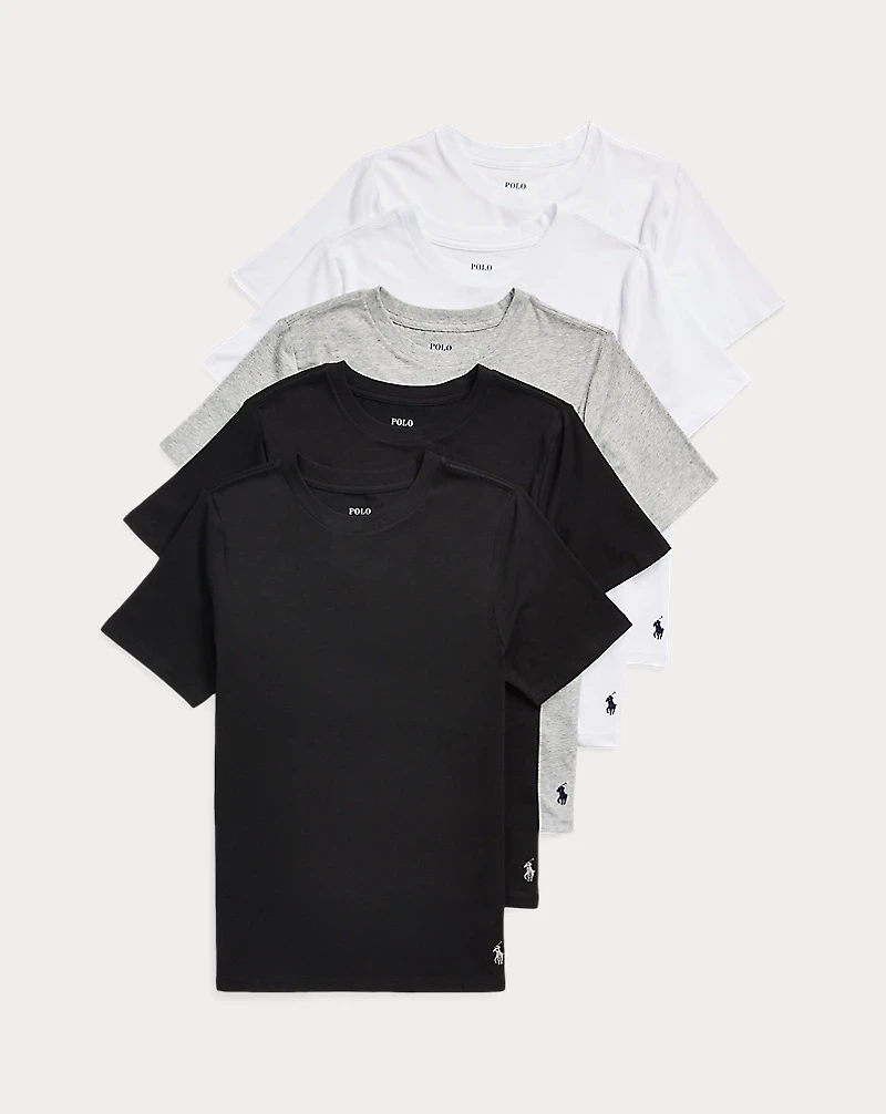 Stretch Cotton Jersey Crewneck 5-Pack