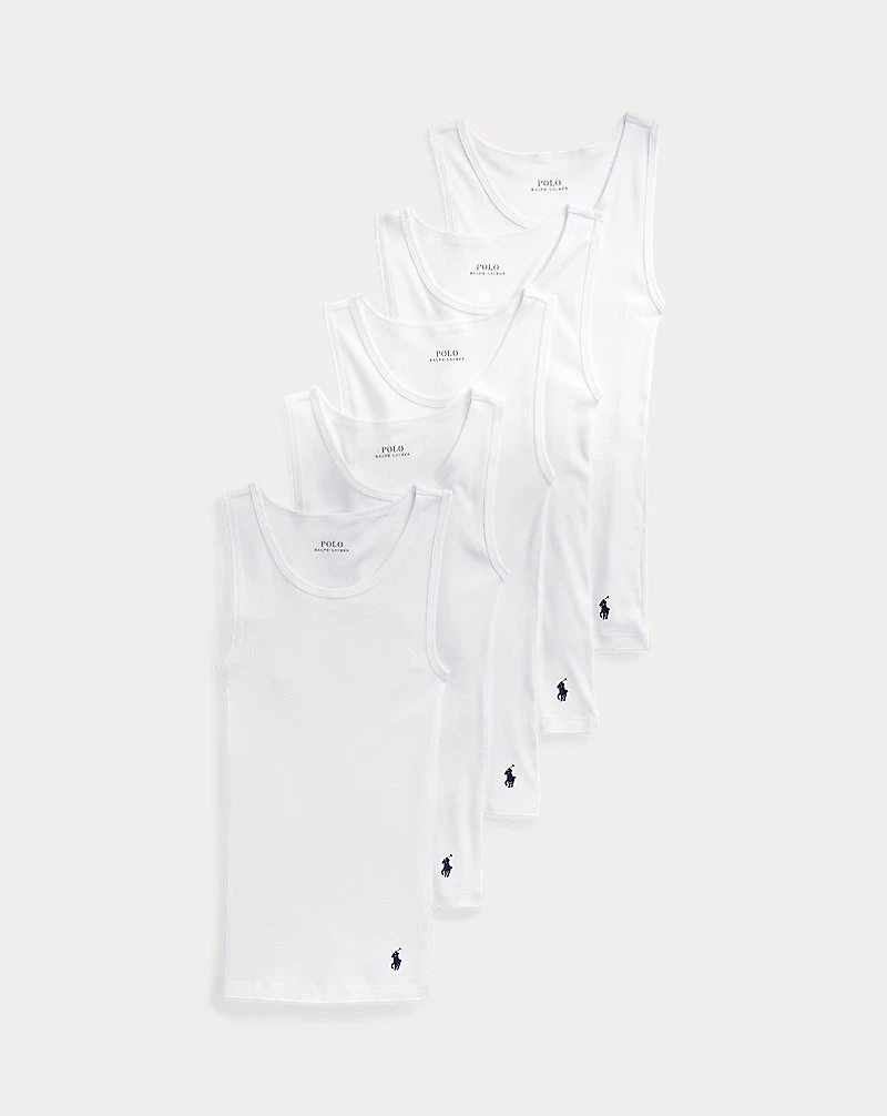 Ribbed Stretch Cotton Tank 5-Pack