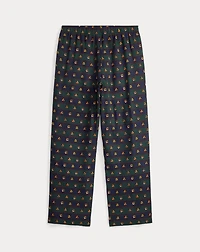 Tie-Print Twill Sleep Pant