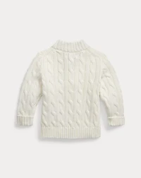 Cable-Knit Cotton Quarter-Zip Sweater
