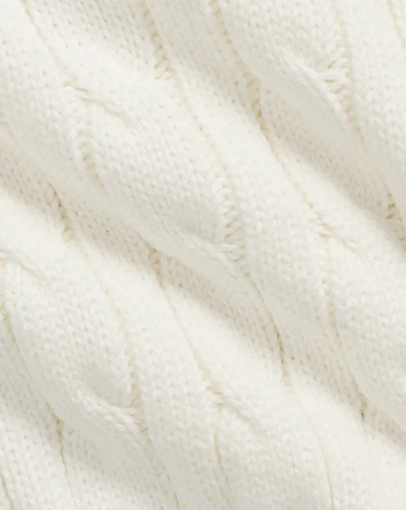 Cable-Knit Cotton Quarter-Zip Sweater