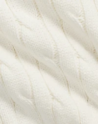 Cable-Knit Cotton Quarter-Zip Sweater