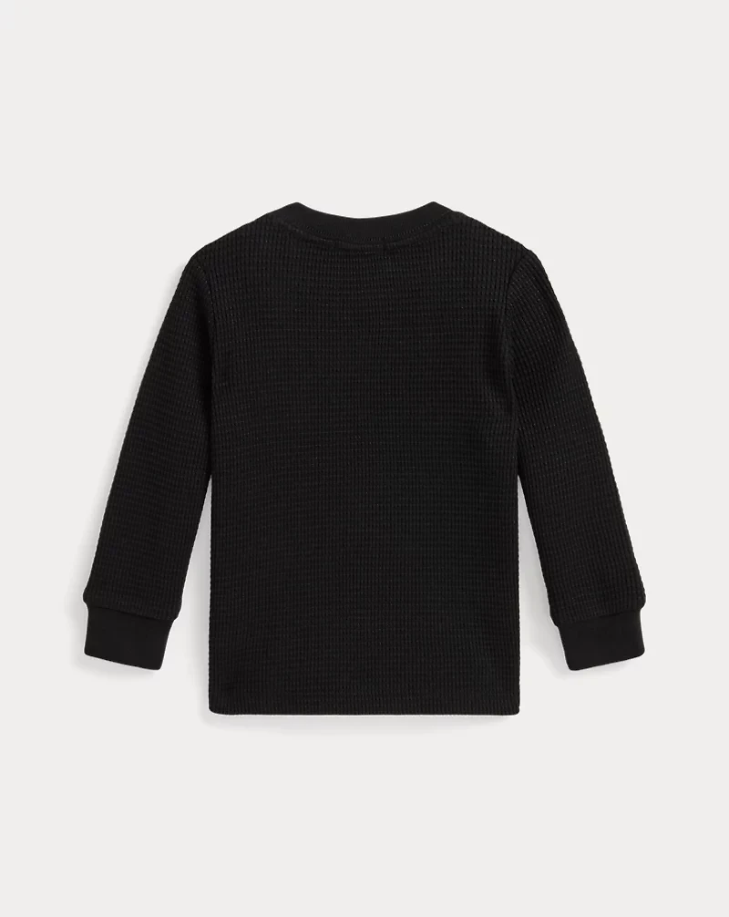 Waffle-Knit Cotton Long-Sleeve Tee