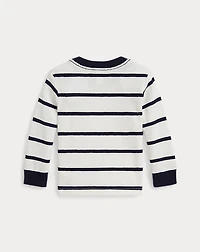 Striped Waffle Cotton Long-Sleeve Tee