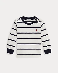 Striped Waffle Cotton Long-Sleeve Tee