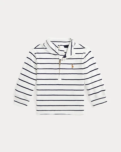 Striped Cotton Quarter-Zip Pullover