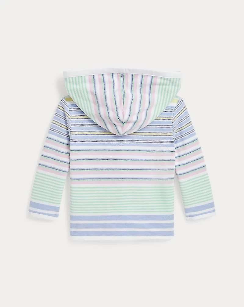 Striped Oxford Mesh Hooded Jacket