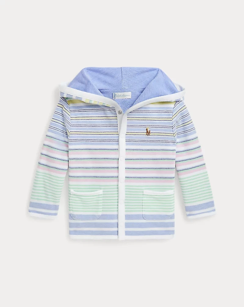 Striped Oxford Mesh Hooded Jacket