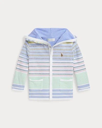 Striped Oxford Mesh Hooded Jacket