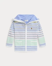 Striped Oxford Mesh Hooded Jacket