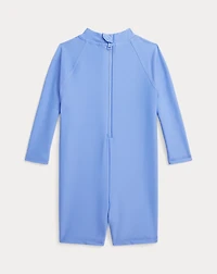 Dog-Print Rash Guard Shortall