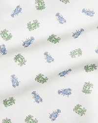 Crab-Print Soft Cotton Polo Bodysuit