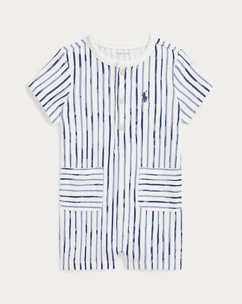 Striped Cotton Henley Shortall