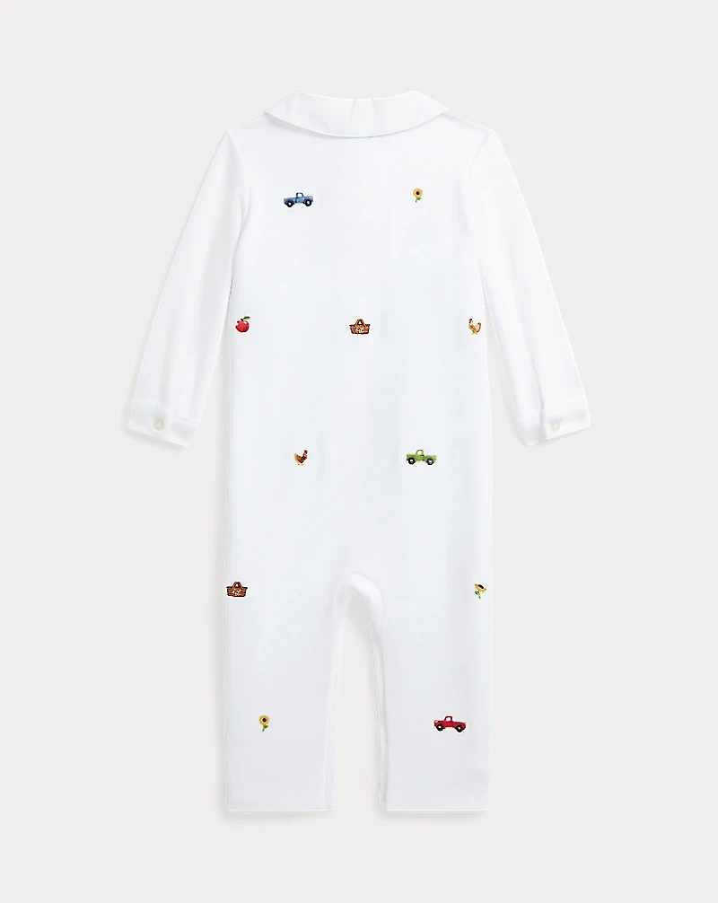 Embroidered Organic Cotton Coverall