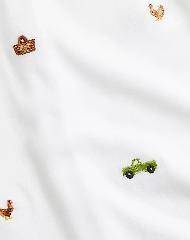 Embroidered Organic Cotton Coverall