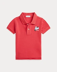 Scooter-Embroidered Cotton Polo Shirt