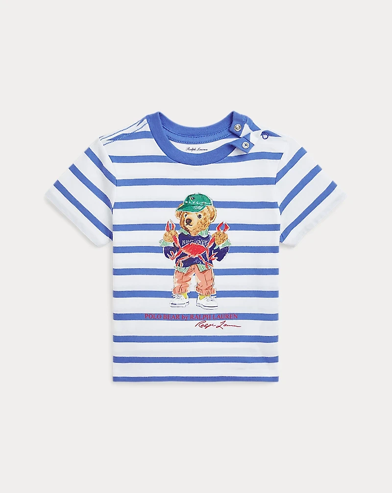 Polo Bear Striped Cotton Jersey Tee