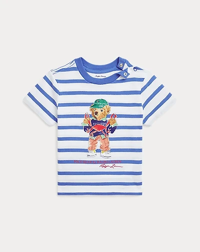 Polo Bear Striped Cotton Jersey Tee