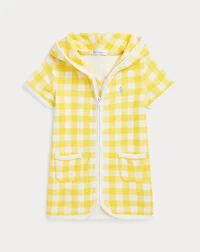 Gingham Terry Hooded Cover-Up