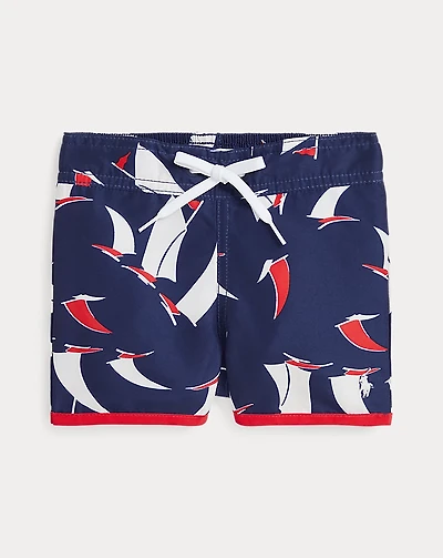 Sailboat-Print Swim Trunk