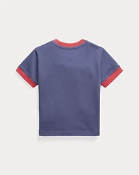 Logo Cotton Jersey Ringer Tee