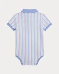 Striped Oxford Mesh Polo Bodysuit