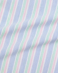 Striped Oxford Mesh Polo Bodysuit