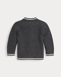 Cotton Letterman Full-Zip Sweater