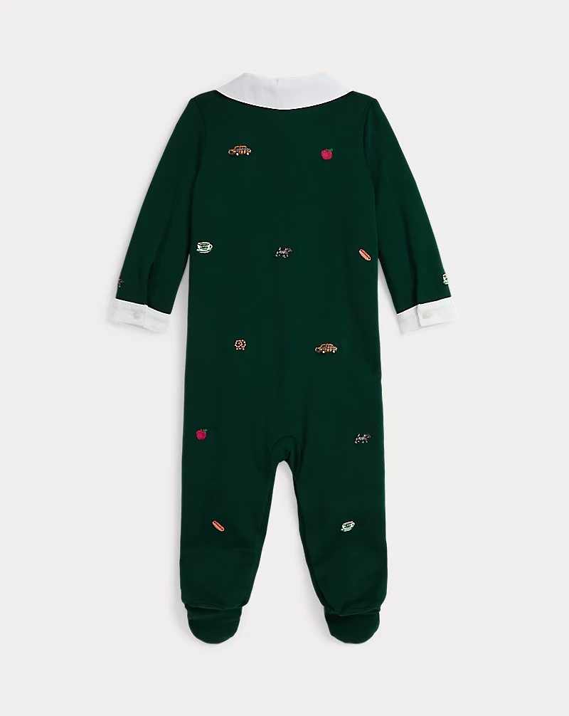 Embroidered Cotton Interlock Coverall