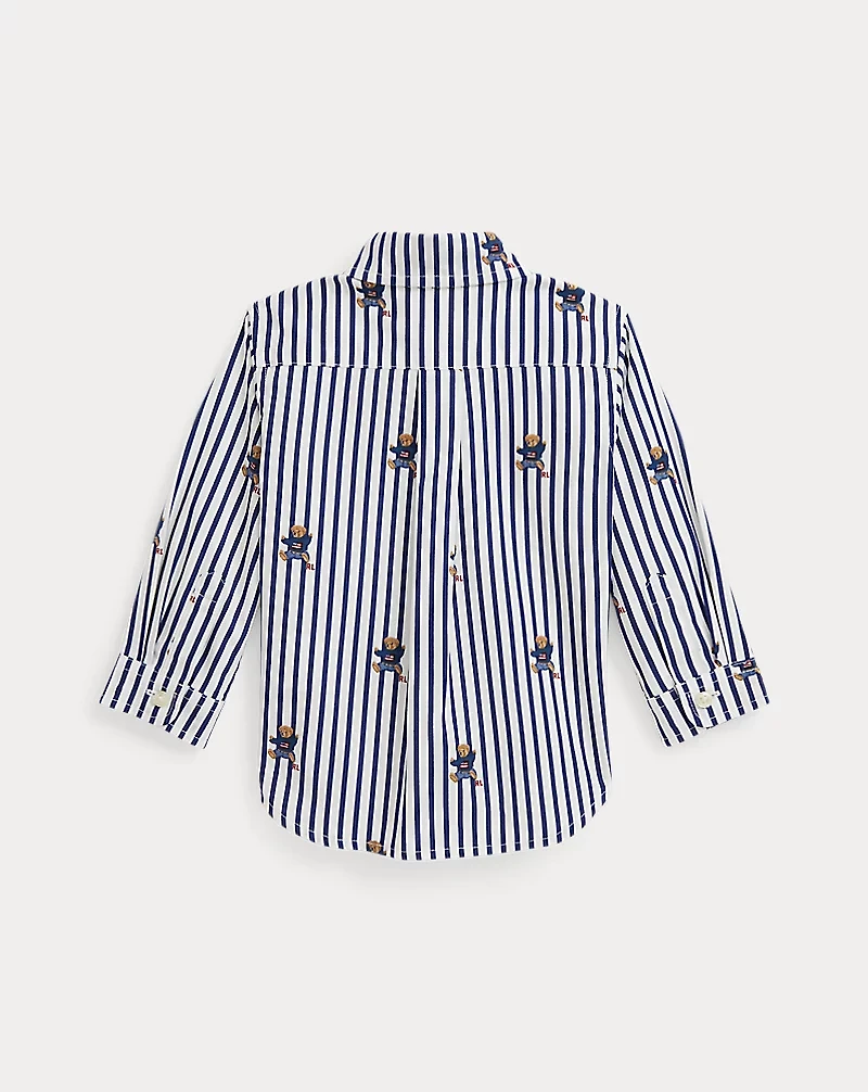 Polo Bear Striped Cotton Poplin Shirt