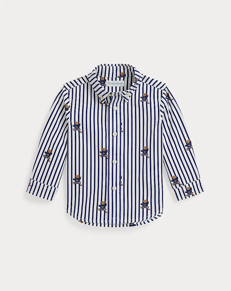 Polo Bear Striped Cotton Poplin Shirt