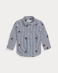 Polo Bear Striped Cotton Poplin Shirt