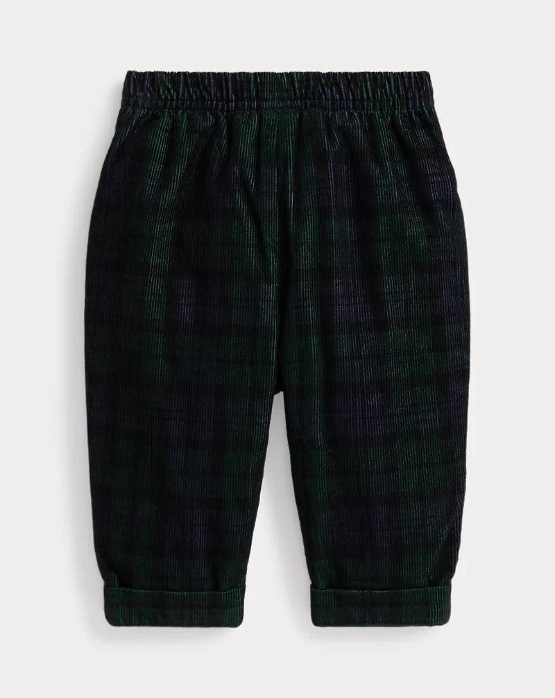 Slouchy Plaid Corduroy Pant
