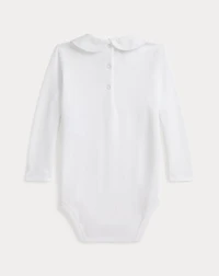 Embroidered-Collar Cotton Bodysuit