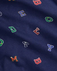 Alphabet-Print Cotton Footed Coverall