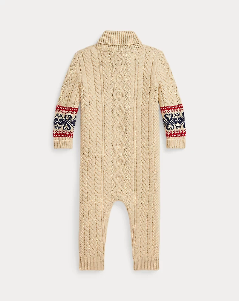 Flag Cable-Knit Cotton-Wool Coverall