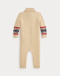 Flag Cable-Knit Cotton-Wool Coverall