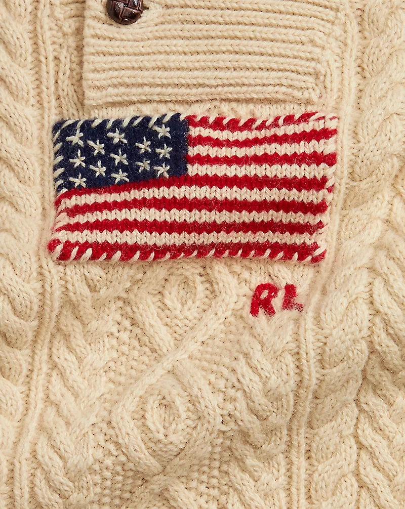 Flag Cable-Knit Cotton-Wool Coverall