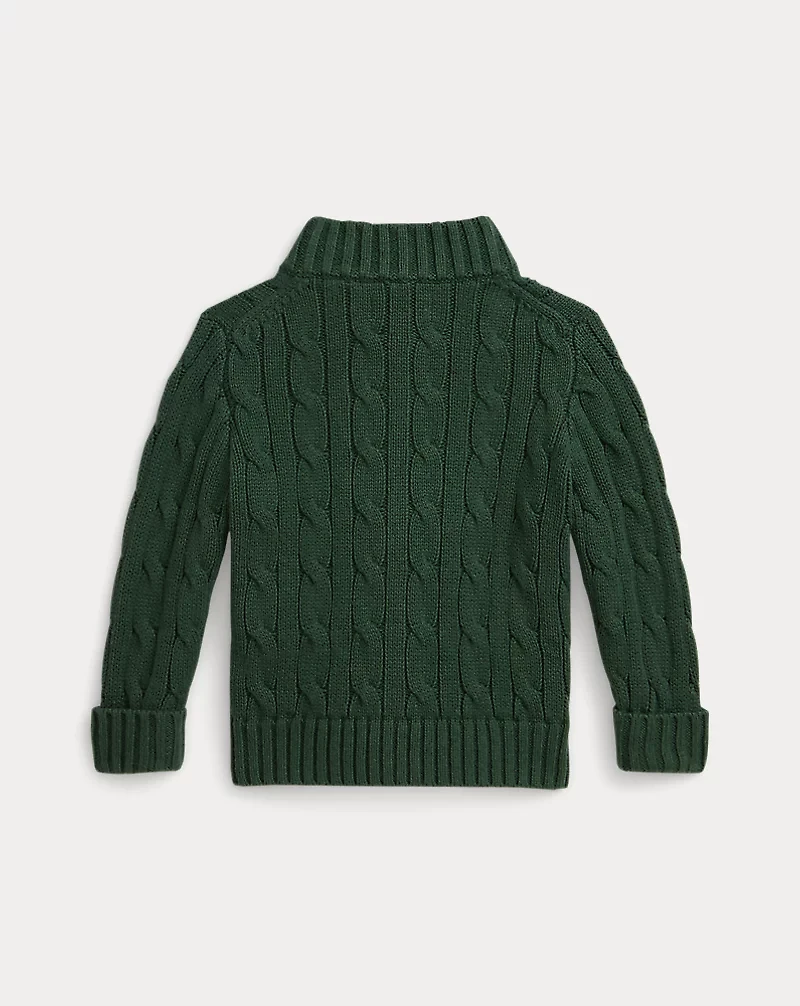Polo Bear Cotton Full-Zip Sweater