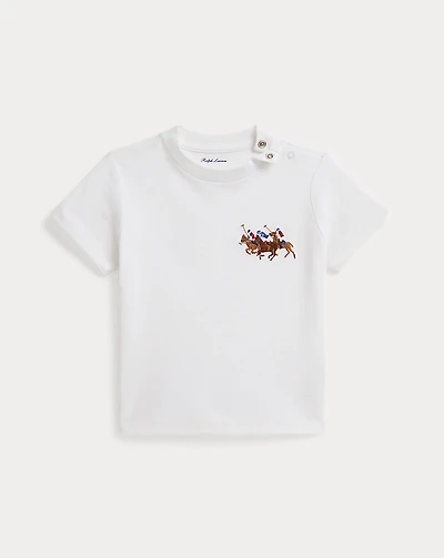 Triple-Pony Cotton Jersey Tee
