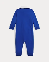 Equestrian-Print Cotton Rugby Coverall