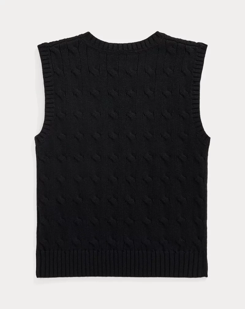 Cable-Knit Cotton Sweater Vest