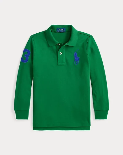 Big Pony Mesh Long-Sleeve Polo Shirt