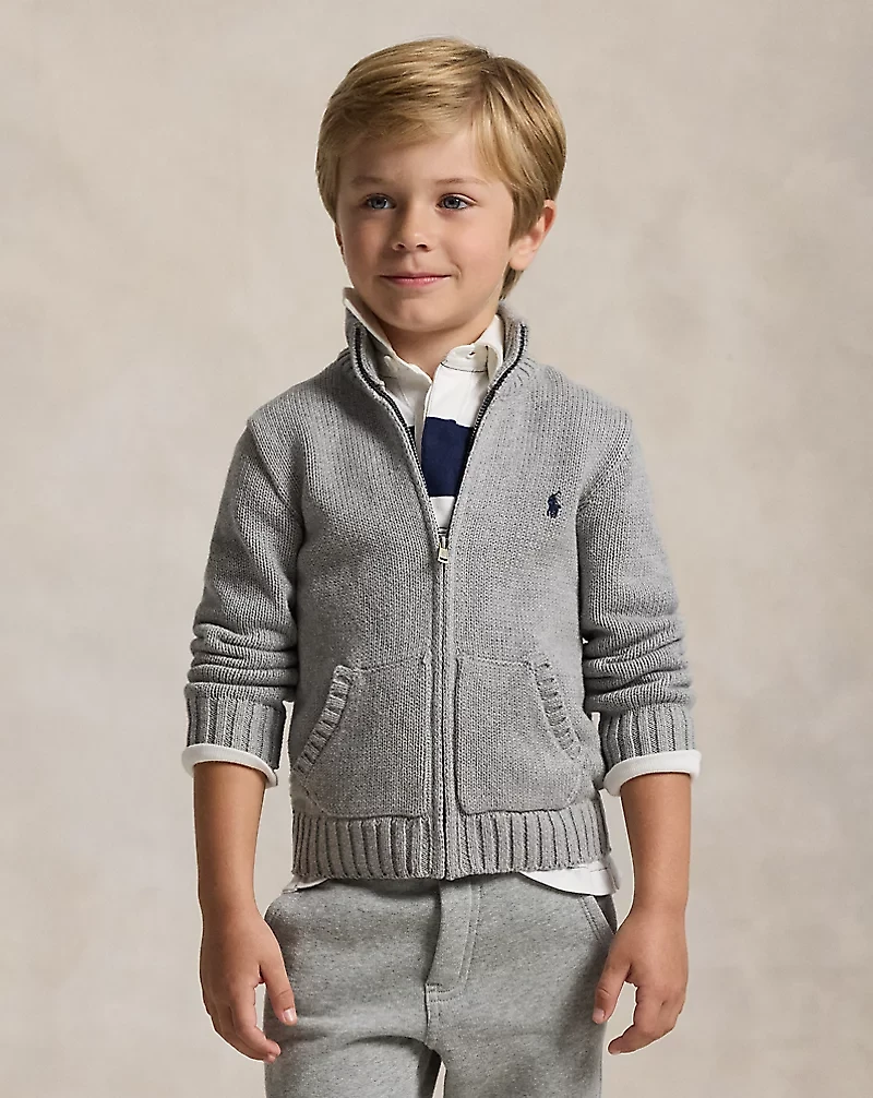 Cotton Full-Zip Sweater