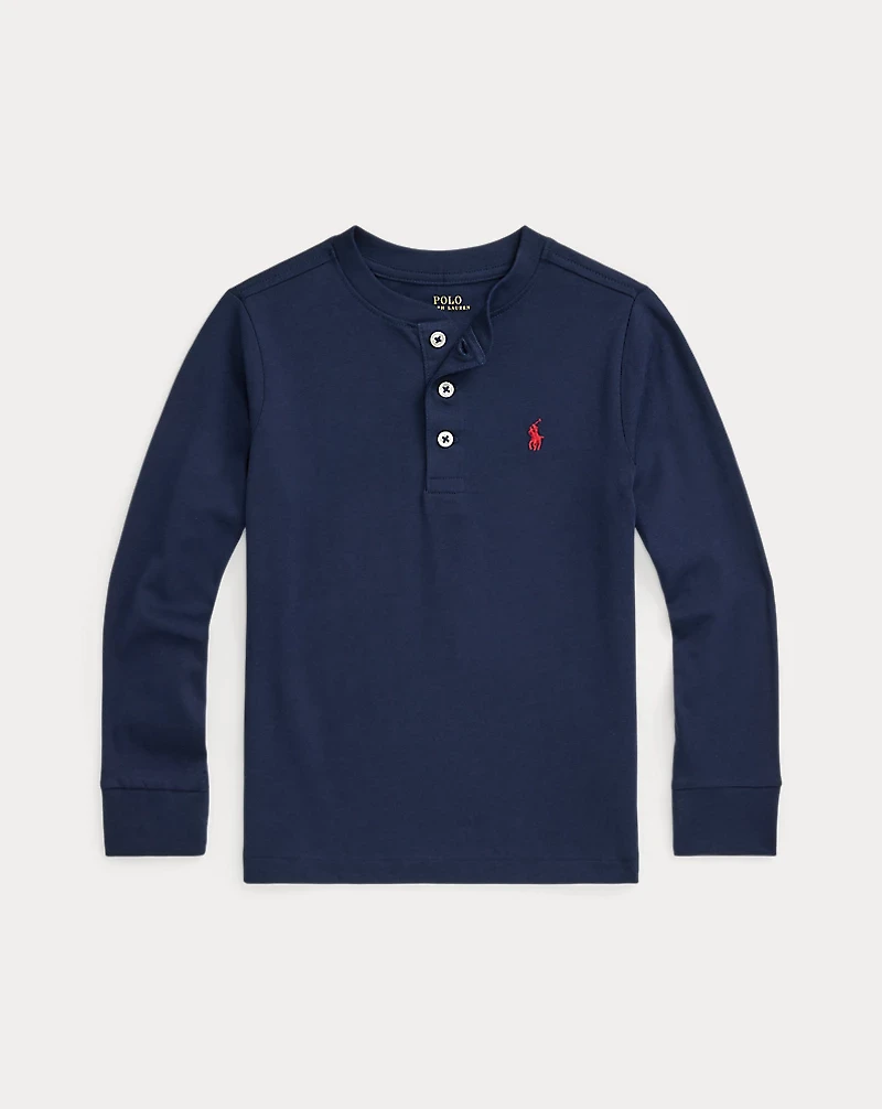 Cotton Jersey Henley Shirt