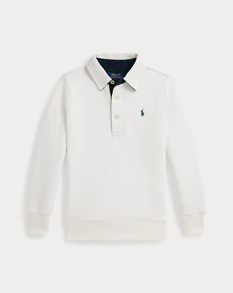 Waffle-Knit Cotton Henley Shirt