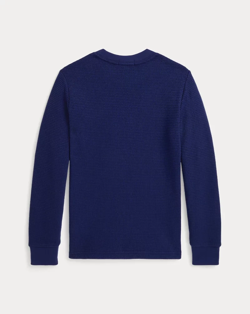 Waffle-Knit Cotton Long-Sleeve Tee